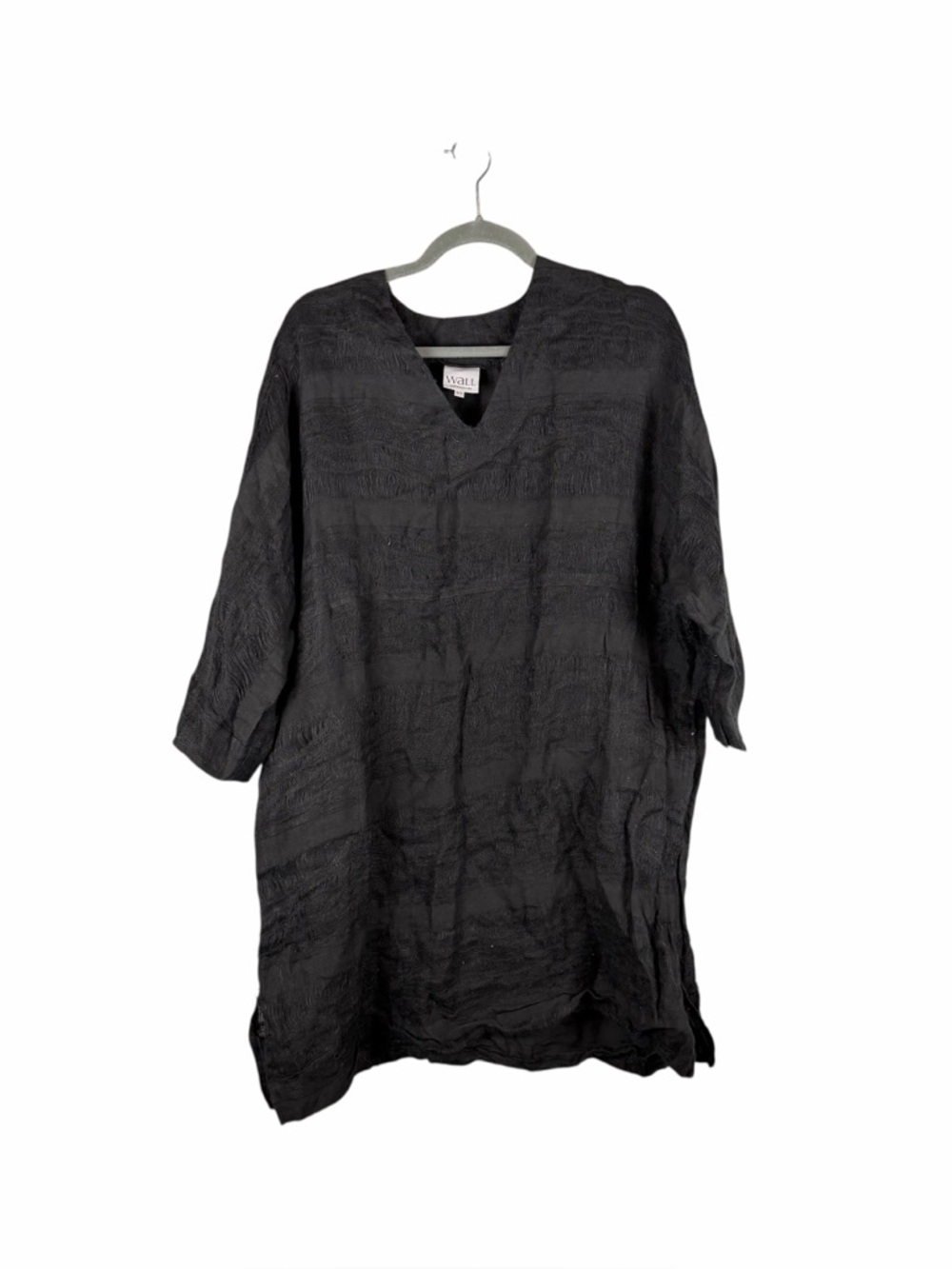 Wall London Black Textured Tunic Dress Cover Up One Size